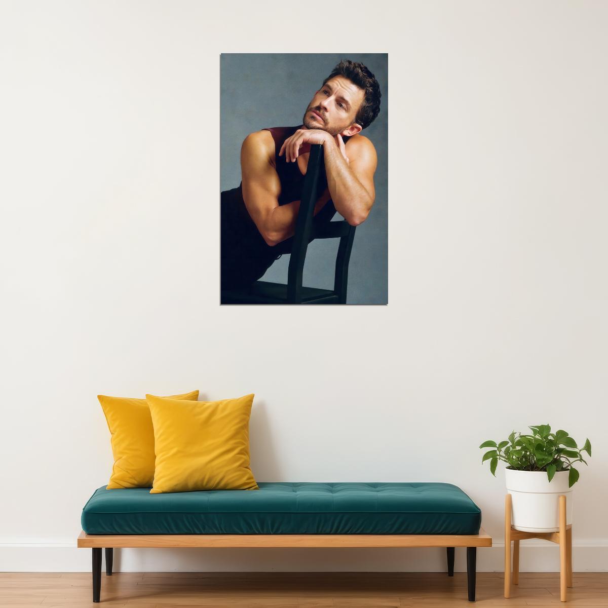 Jonathan Bailey Theater Pose Photo Print Hollywood Celebrity Poster Handsome Man Wall Art Hot Male Model Aesthetic Decor for Bedroom Living Space