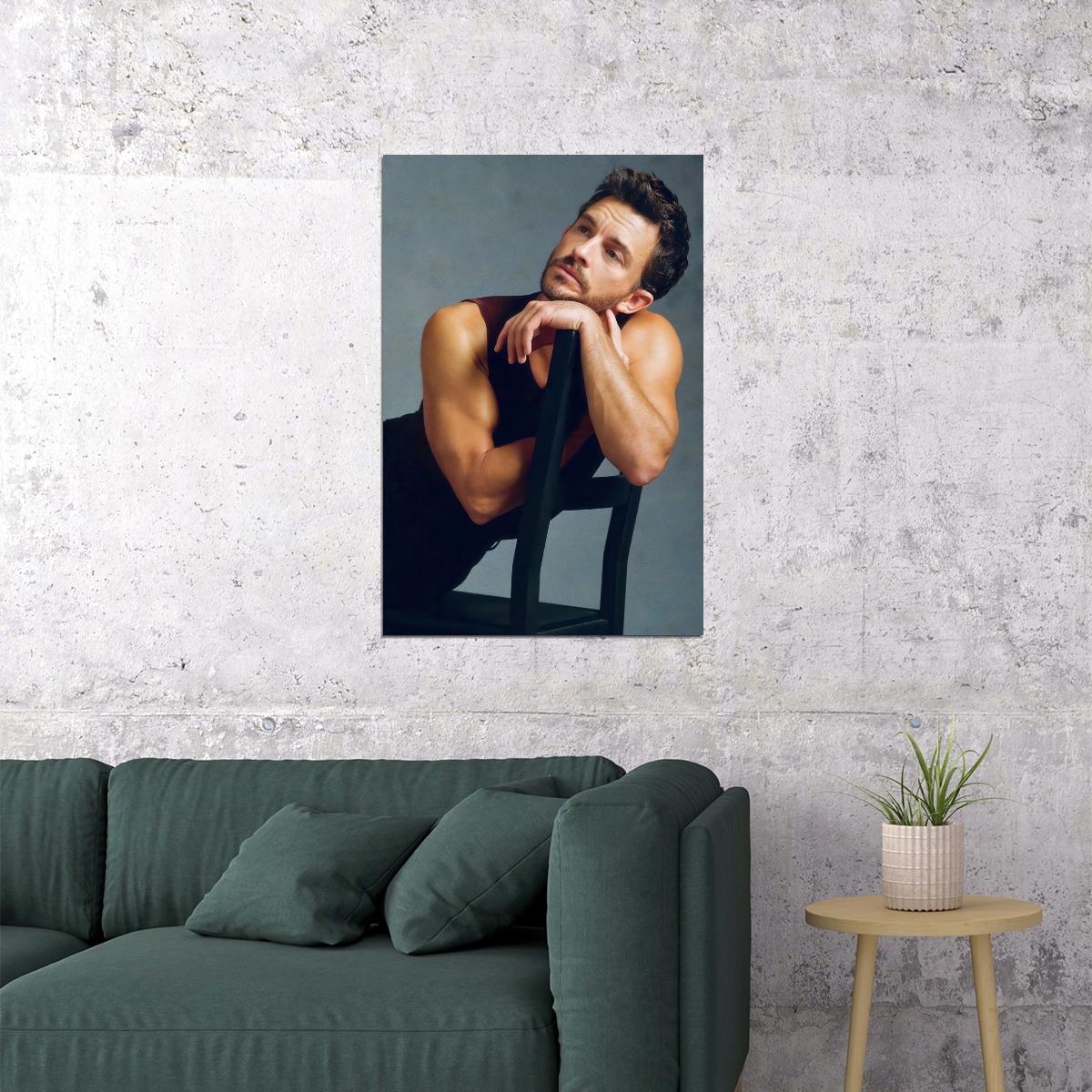 Jonathan Bailey Theater Pose Photo Print Hollywood Celebrity Poster Handsome Man Wall Art Hot Male Model Aesthetic Decor for Bedroom Living Space