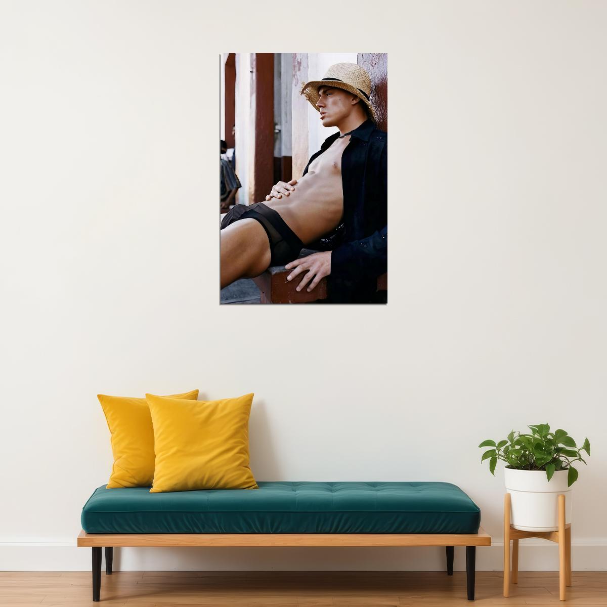 Channing Tatum Sexy Photo Print Hollywood Celebrity Poster Shirtless Handsome Man Wall Art Hot Male Model Aesthetic Decor for Bedroom Living Space - xonomax