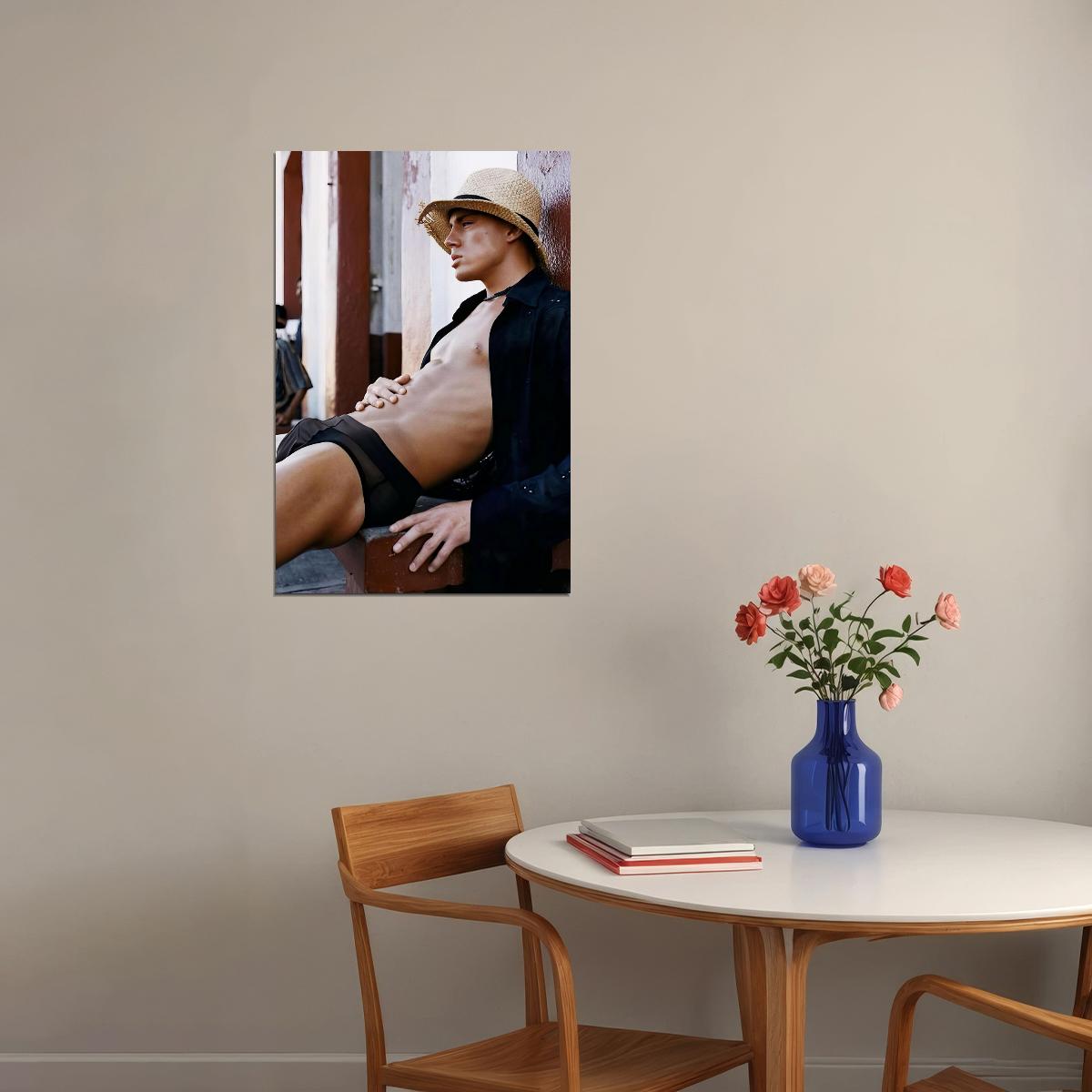 Channing Tatum Sexy Photo Print Hollywood Celebrity Poster Shirtless Handsome Man Wall Art Hot Male Model Aesthetic Decor for Bedroom Living Space - xonomax
