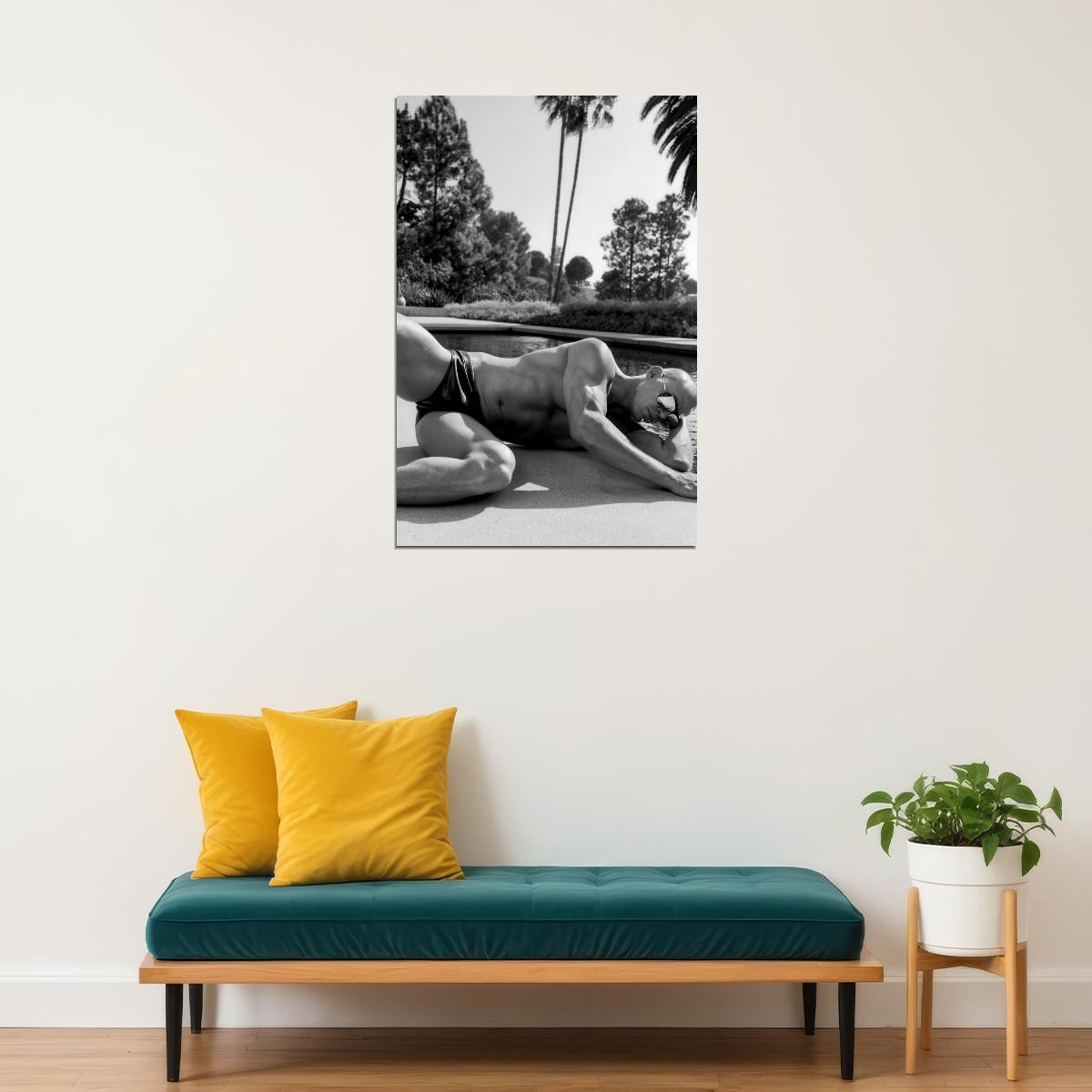 Channing Tatum Black and White Photo Print Hollywood Celebrity Poster Shirtless Handsome Man Wall Art Hot Male Aesthetic Decor for Bedroom Living Room - xonomax