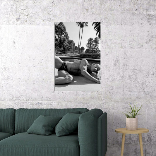 Channing Tatum Black and White Photo Print Hollywood Celebrity Poster Shirtless Handsome Man Wall Art Hot Male Aesthetic Decor for Bedroom Living Room - xonomax