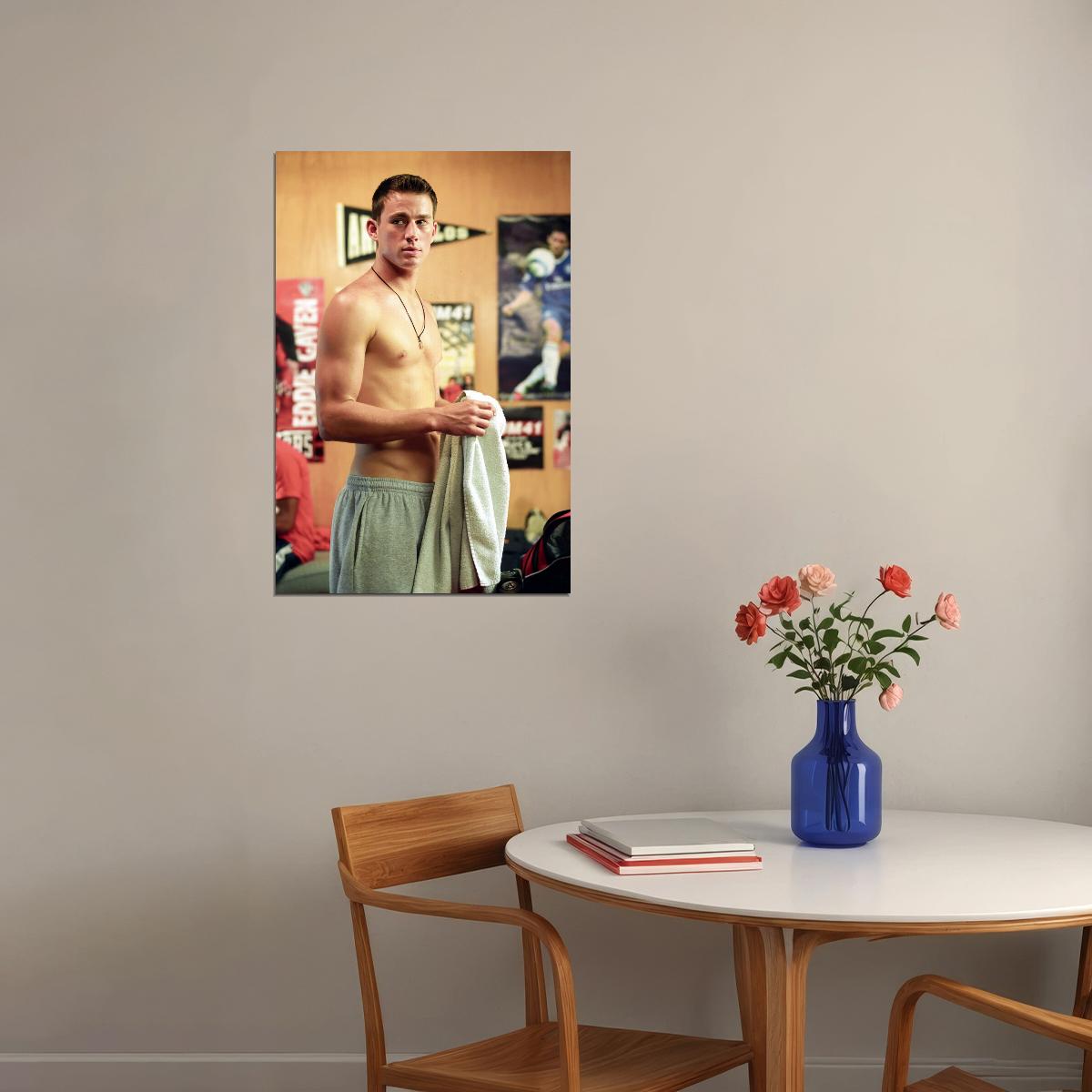 Channing Tatum Gym Workout Photo Print Hollywood Celebrity Poster Shirtless Handsome Man Wall Art Hot Male Model Aesthetic Decor for Bedroom Living Space - xonomax