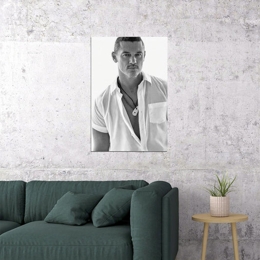 Luke Evans Black and White Photo Print Gay Icon Hollywood Celebrity Poster Handsome Man Wall Art Hot Male Model Aesthetic Decor for Bedroom Office - xonomax