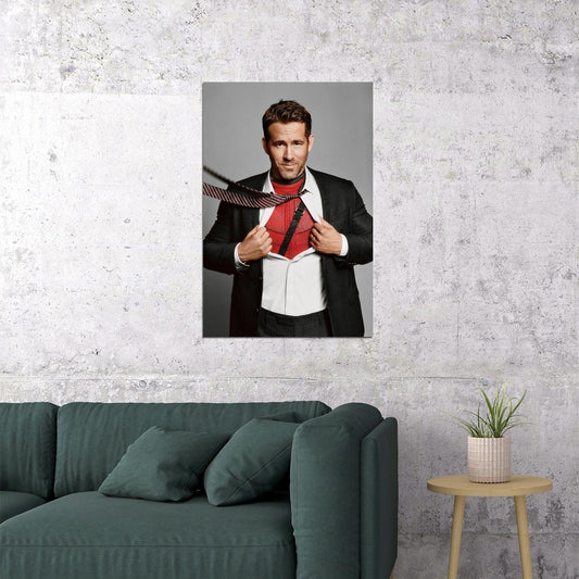 Ryan Reynolds Fashion Editorial Photo Print Hollywood Celebrity Poster Handsome Man Wall Art Hot Male Model Aesthetic Decor for Bedroom Living Room - xonomax