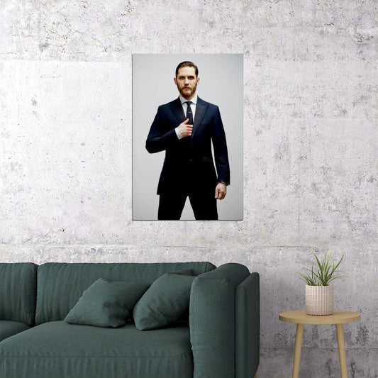 Tom Hardy Stylish Suit Photo Print Hollywood Celebrity Poster Handsome Man Wall Art Hot Male Model Aesthetic Decor for Bedroom Living Room - xonomax