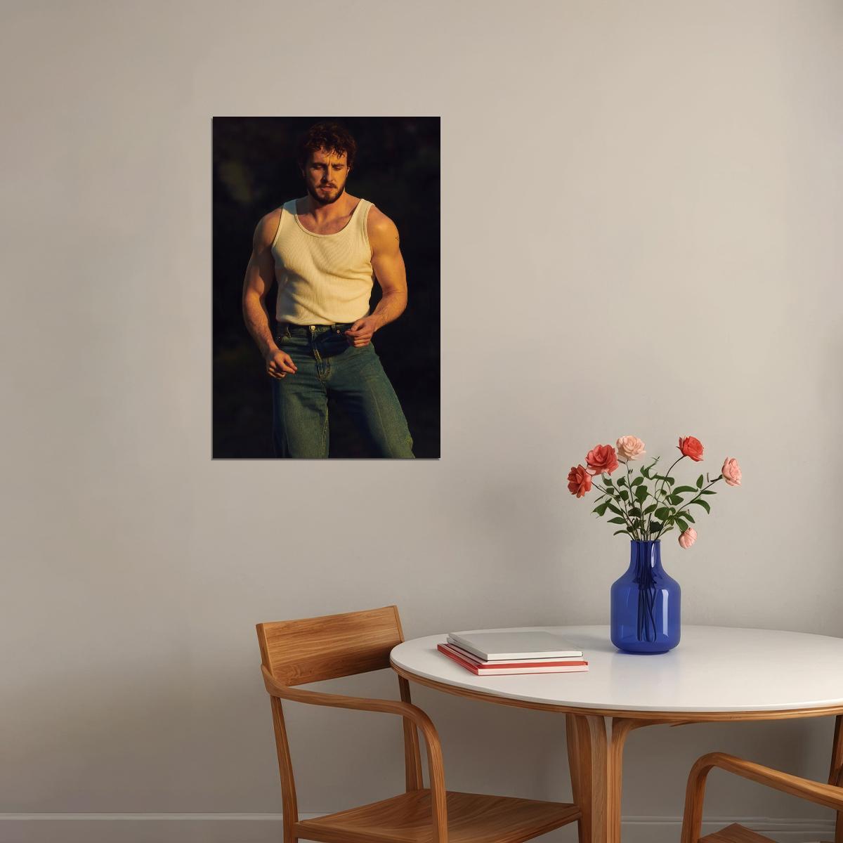 Paul Mescal Stylish Tank Top Photo Print Hollywood Celebrity Poster Handsome Man Wall Art Hot Male Model Aesthetic Decor for Bedroom Living Room - xonomax
