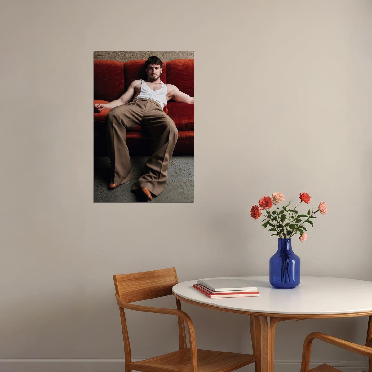 Paul Mescal Relaxed Couch Photo Print Hollywood Celebrity Poster Handsome Man Wall Art Hot Male Aesthetic Decor for Bedroom Living Space - xonomax