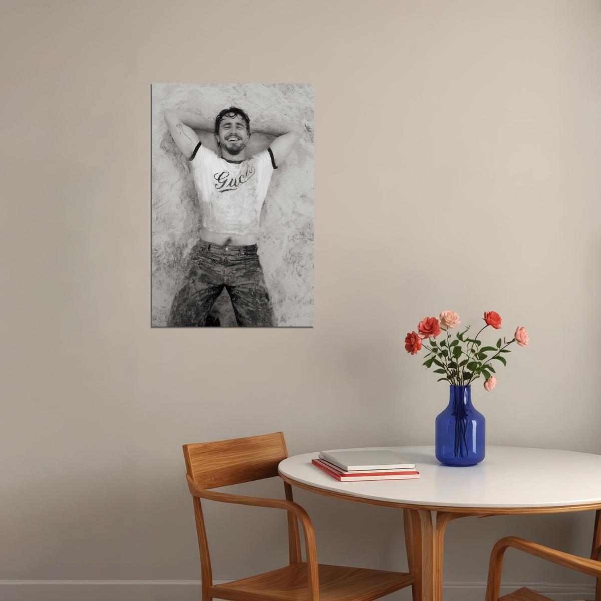 Paul Mescal Black and White Classic Photo Print Hollywood Celebrity Poster Handsome Man Wall Art Hot Male Model Aesthetic Decor for Bedroom Living Room - xonomax