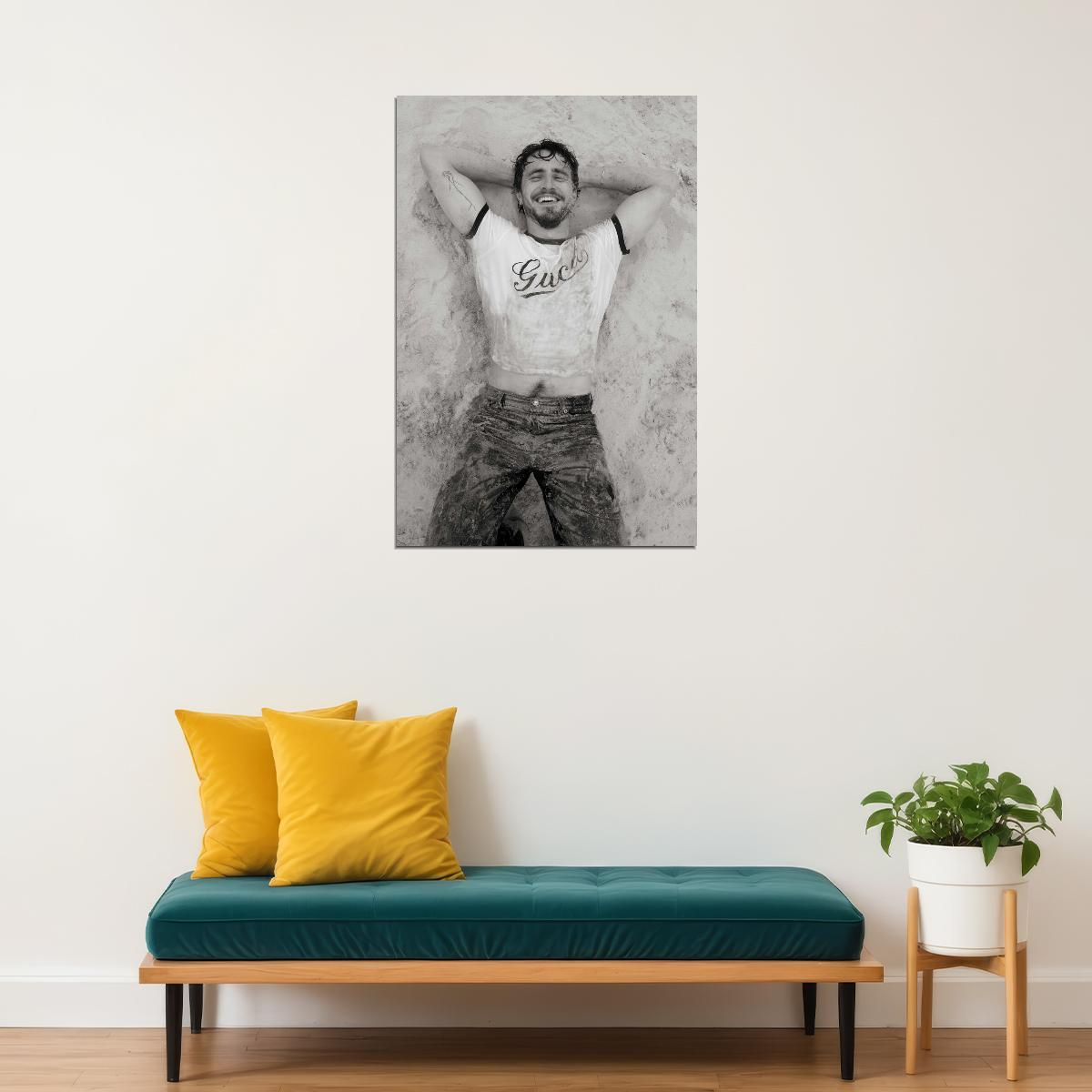Paul Mescal Black and White Classic Photo Print Hollywood Celebrity Poster Handsome Man Wall Art Hot Male Model Aesthetic Decor for Bedroom Living Room - xonomax