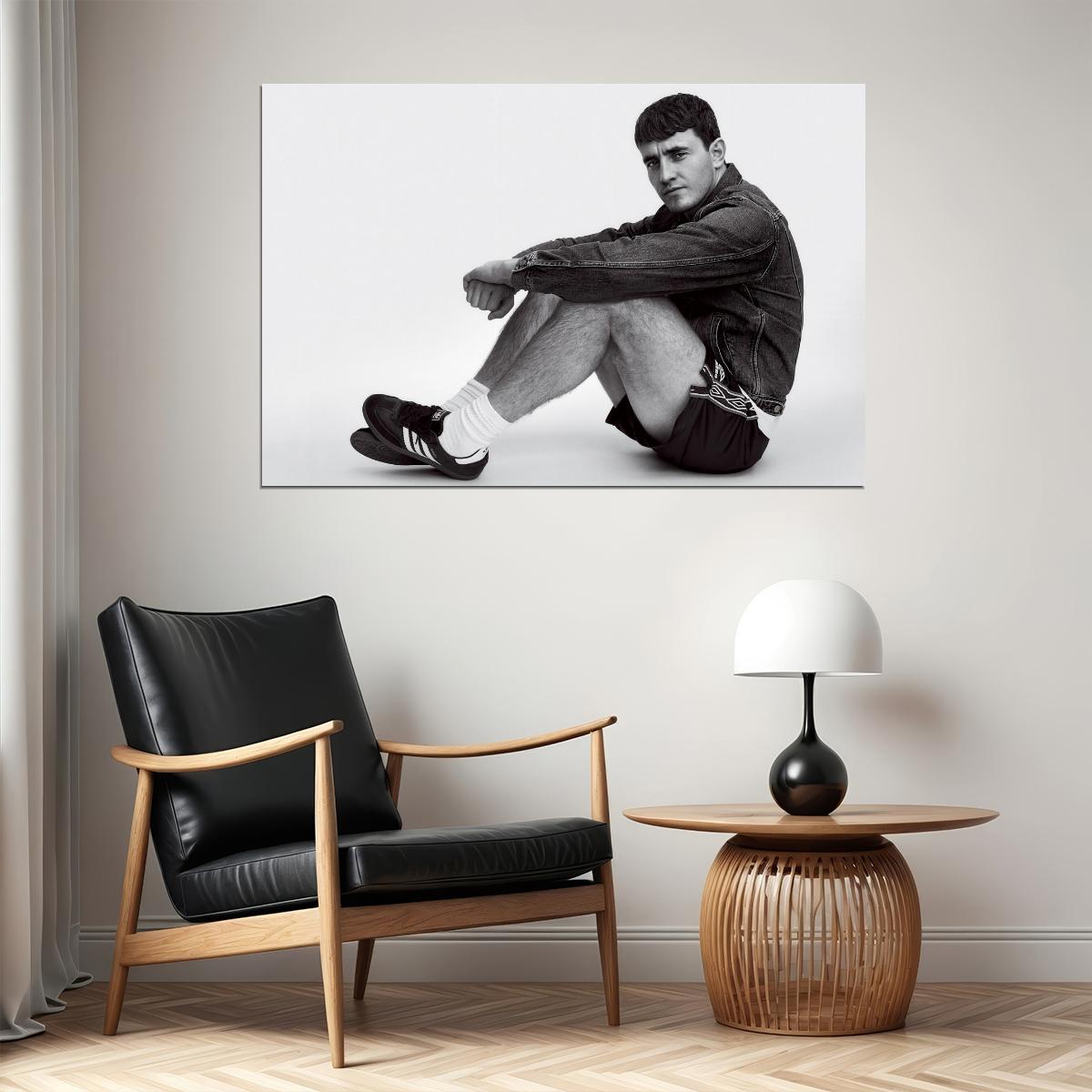 Paul Mescal Black and White Iconic Photo Print Hollywood Celebrity Poster Handsome Man Wall Art Hot Male Aesthetic Decor for Bedroom Living Space - xonomax