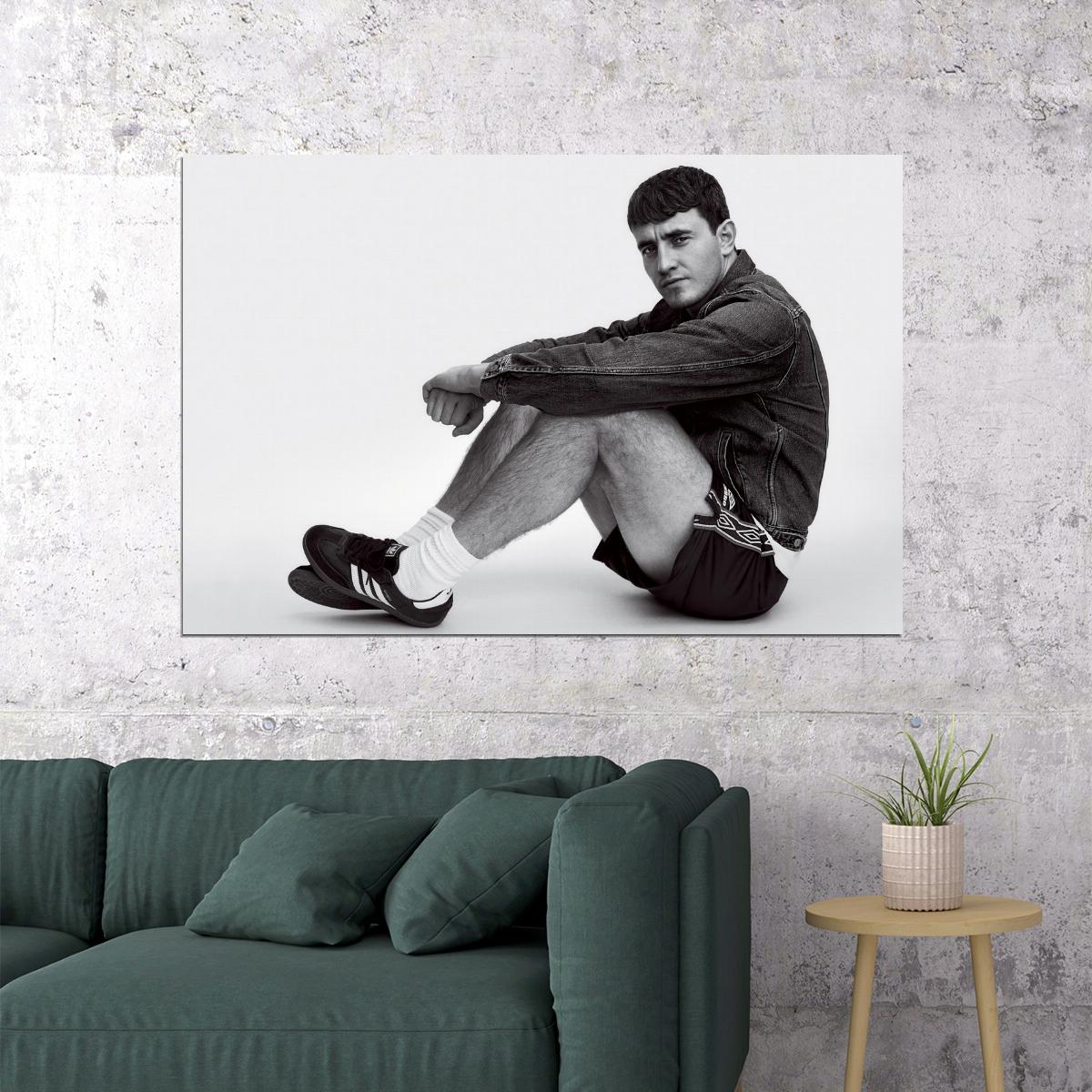 Paul Mescal Black and White Iconic Photo Print Hollywood Celebrity Poster Handsome Man Wall Art Hot Male Aesthetic Decor for Bedroom Living Space - xonomax