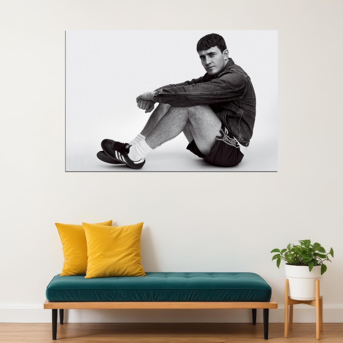 Paul Mescal Black and White Iconic Photo Print Hollywood Celebrity Poster Handsome Man Wall Art Hot Male Aesthetic Decor for Bedroom Living Space - xonomax
