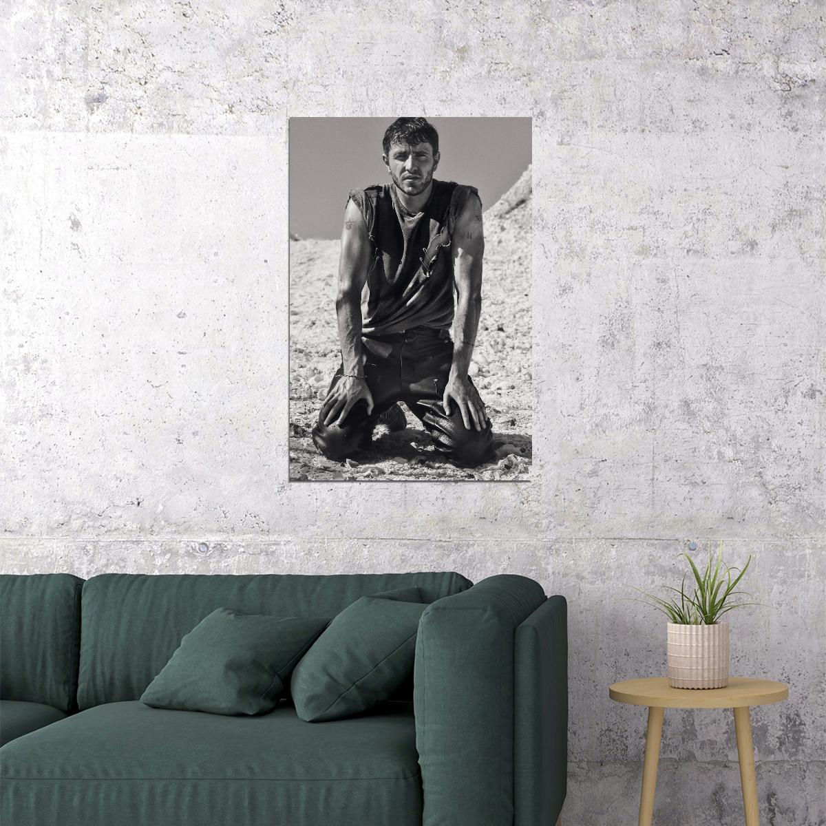 Paul Mescal Black and White Movie Star Photo Print Hollywood Celebrity Poster Handsome Man Wall Art Hot Male Aesthetic Decor for Bedroom Living Space - xonomax