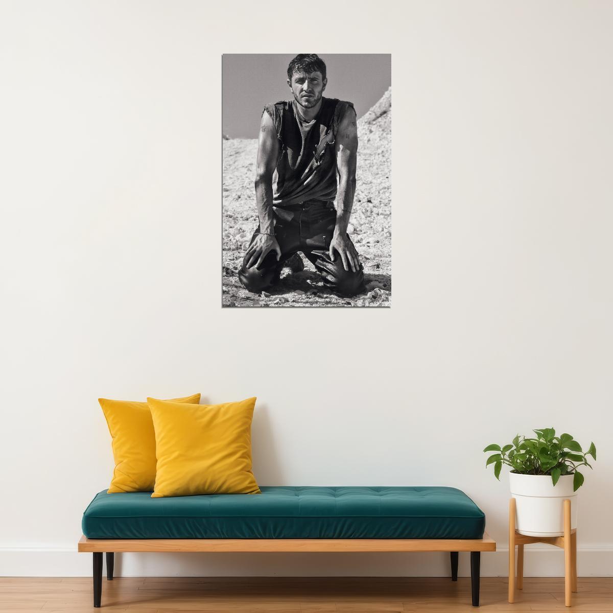 Paul Mescal Black and White Movie Star Photo Print Hollywood Celebrity Poster Handsome Man Wall Art Hot Male Aesthetic Decor for Bedroom Living Space - xonomax
