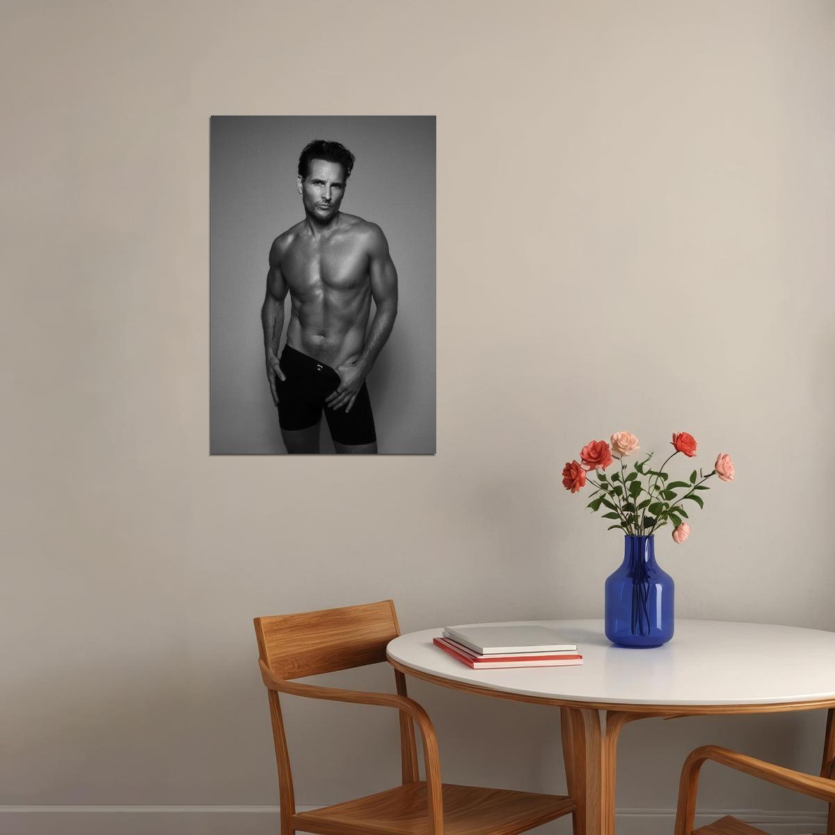 Peter Facinelli Black and White Handsome Actor Photo Print Hollywood Celebrity Poster Stylish Man Wall Art Hot Male Aesthetic Decor for Bedroom Living Space - xonomax