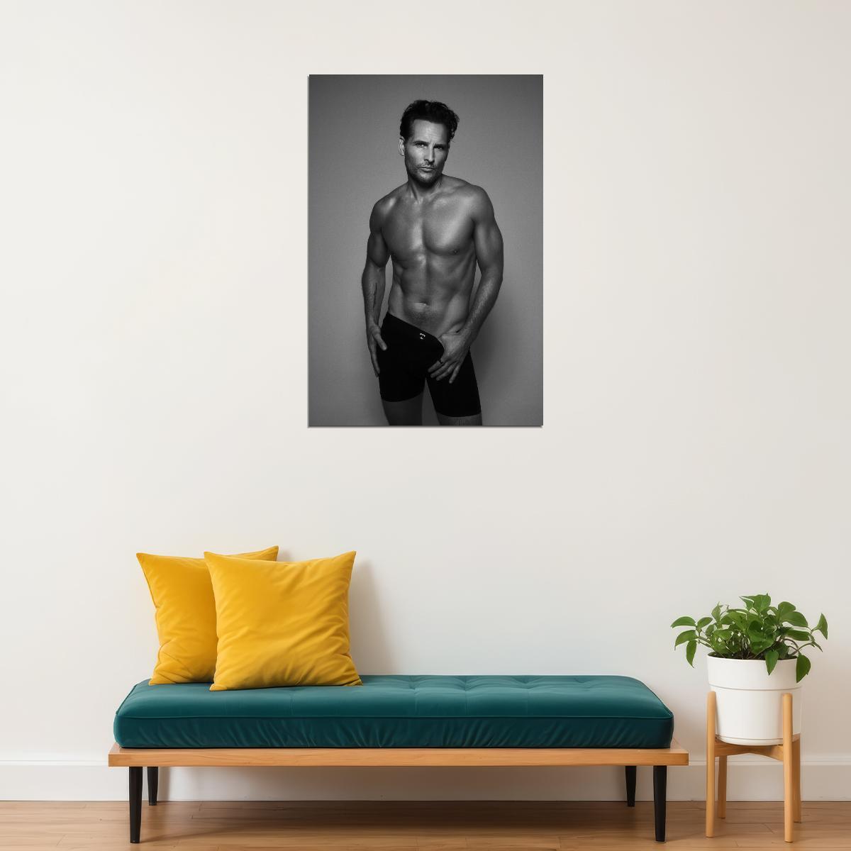 Peter Facinelli Black and White Handsome Actor Photo Print Hollywood Celebrity Poster Stylish Man Wall Art Hot Male Aesthetic Decor for Bedroom Living Space - xonomax