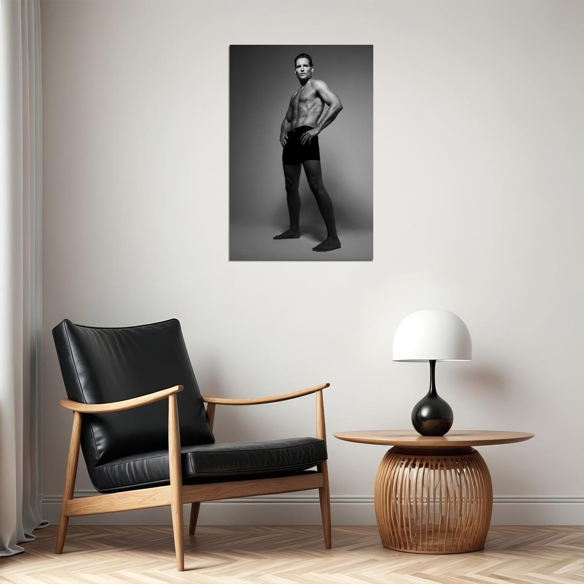 Peter Facinelli Black and White Muscular Body Photo Print Hollywood Celebrity Poster Shirtless Handsome Man Wall Art Hot Male Aesthetic Decor for Bedroom Living Room - xonomax