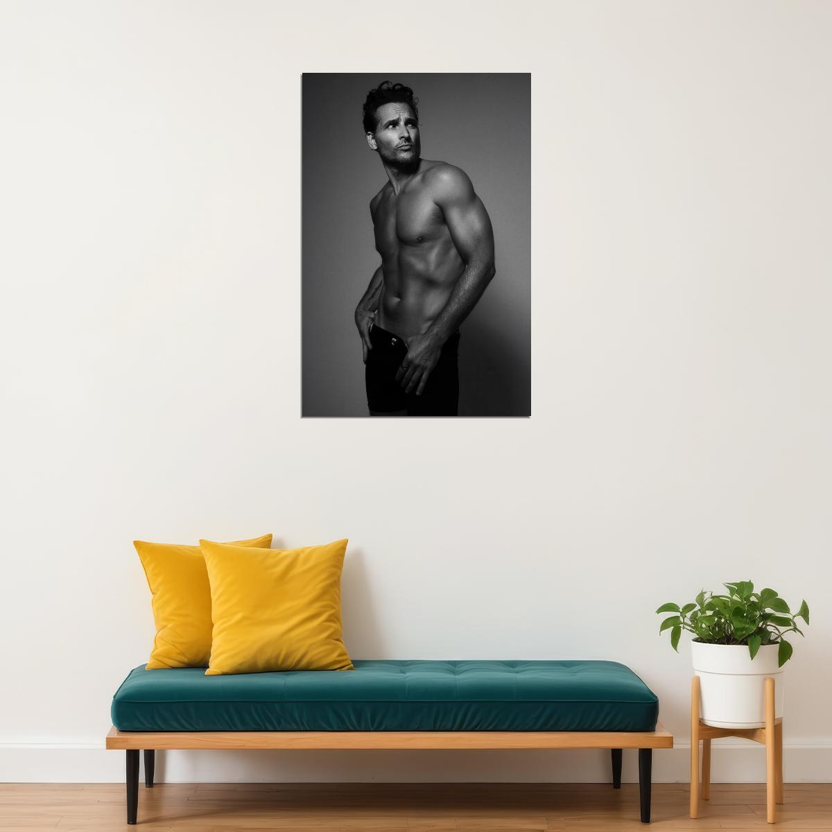 Peter Facinelli Classic Black and White Portrait Photo Print Hollywood Celebrity Poster Handsome Man Wall Art Hot Male Model Aesthetic Decor for Bedroom Office - xonomax
