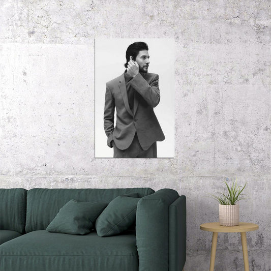 Ben Barnes Classic Black and White Suit Photo Print Hollywood Celebrity Poster Handsome Man Wall Art Hot Male Aesthetic Decor for Bedroom Living Room - xonomax