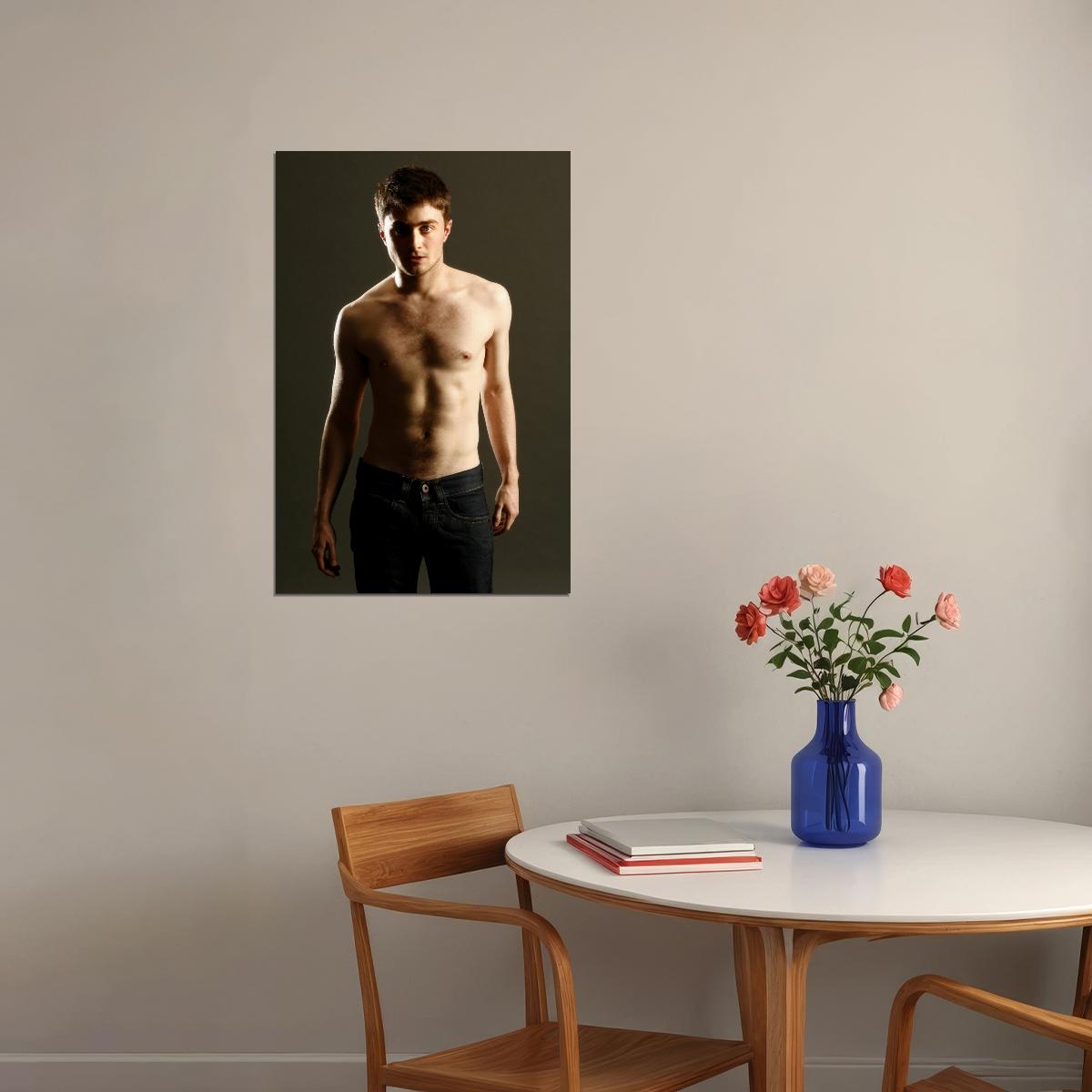 Daniel Radcliffe Shirtless Movie Star Photo Print Hollywood Celebrity Poster Handsome Man Wall Art Hot Male Aesthetic Decor for Bedroom Living Room - xonomax