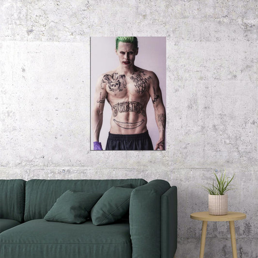 Jared Leto Tattooed Shirtless Photo Print Hollywood Celebrity Poster Handsome Man Wall Art Hot Male Actor Aesthetic Decor for Bedroom Office - xonomax