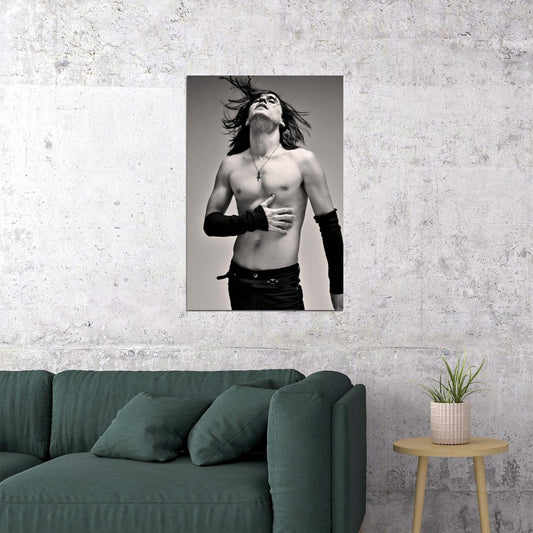 Jared Leto Black and White Artistic Shirtless Photo Print Hollywood Celebrity Poster Handsome Man Wall Art Hot Male Aesthetic Decor for Bedroom Living Room - xonomax