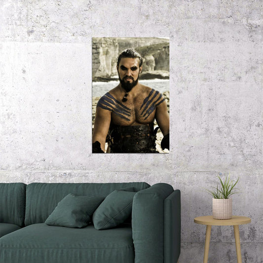 Jason Momoa Tribal Warrior Photo Print Hollywood Celebrity Poster Handsome Man Wall Art Hot Male Actor Aesthetic Decor for Bedroom Office - xonomax
