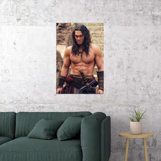 Jason Momoa Epic Warrior Photo Print Hollywood Celebrity Poster Handsome Man Wall Art Hot Male Actor Aesthetic Decor for Bedroom Living Space - xonomax