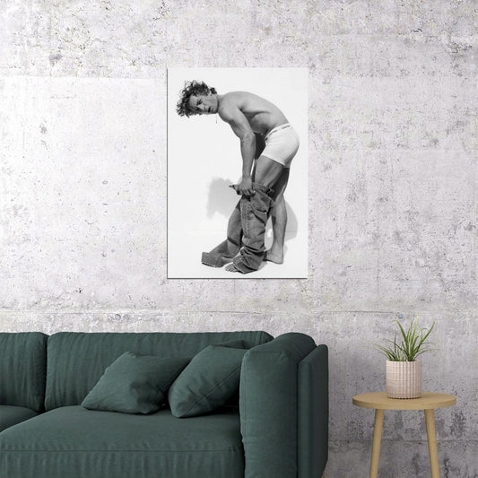 Jeremy Allen White Black and White Shirtless Photo Print Hollywood Celebrity Poster Handsome Man Wall Art Hot Male Model Aesthetic Decor for Bedroom - xonomax