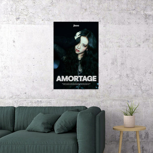 Blackpink Jisoo Amortage Poster Print K-Pop Home Decor For Living Room Aesthetic Kpop Female Girl Group - xonomax