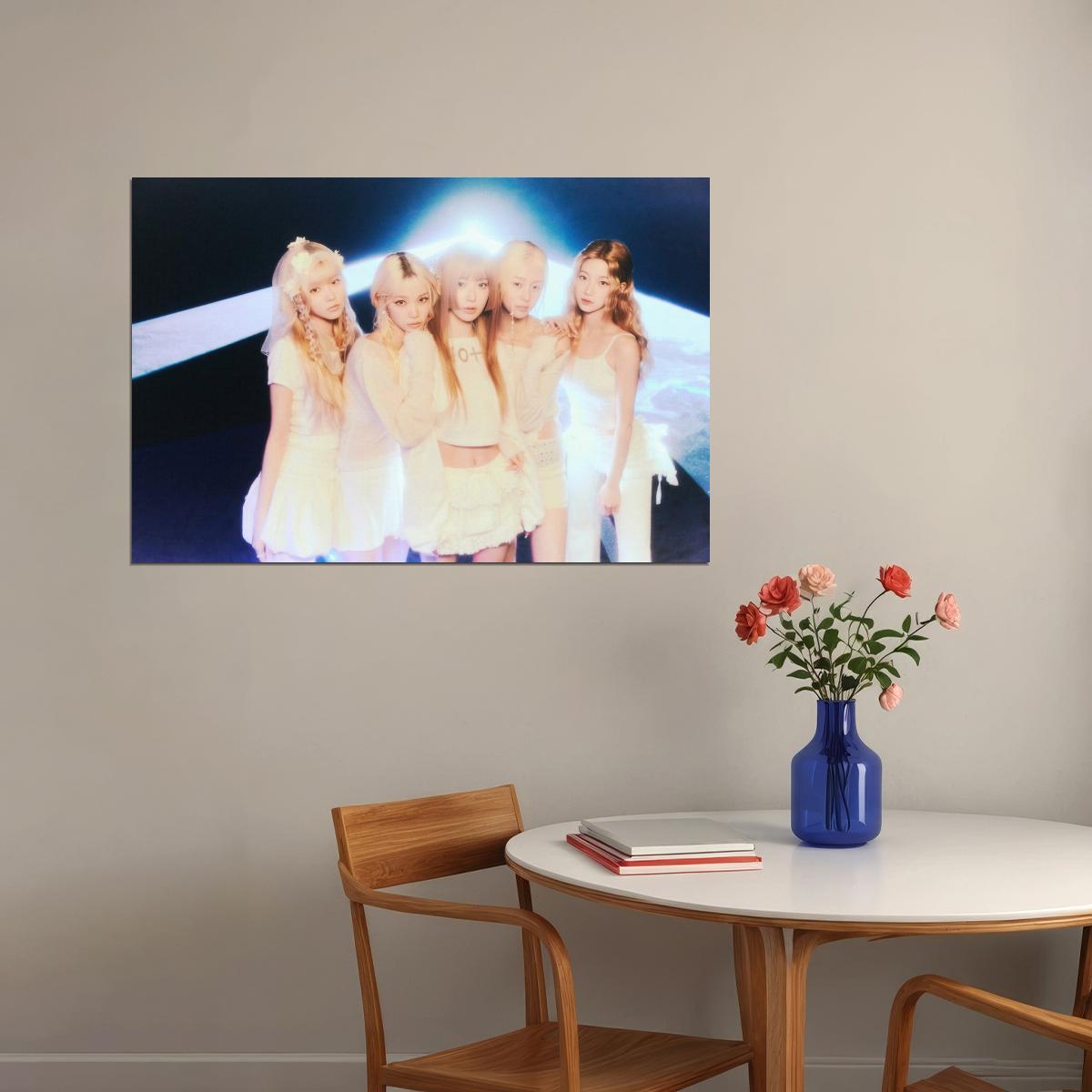 Le Sserafim Hot Album Poster Bleached Aura Concept Photo Print K-Pop Home Decor For Living Room Aesthetic Kpop Female Girl Group - xonomax