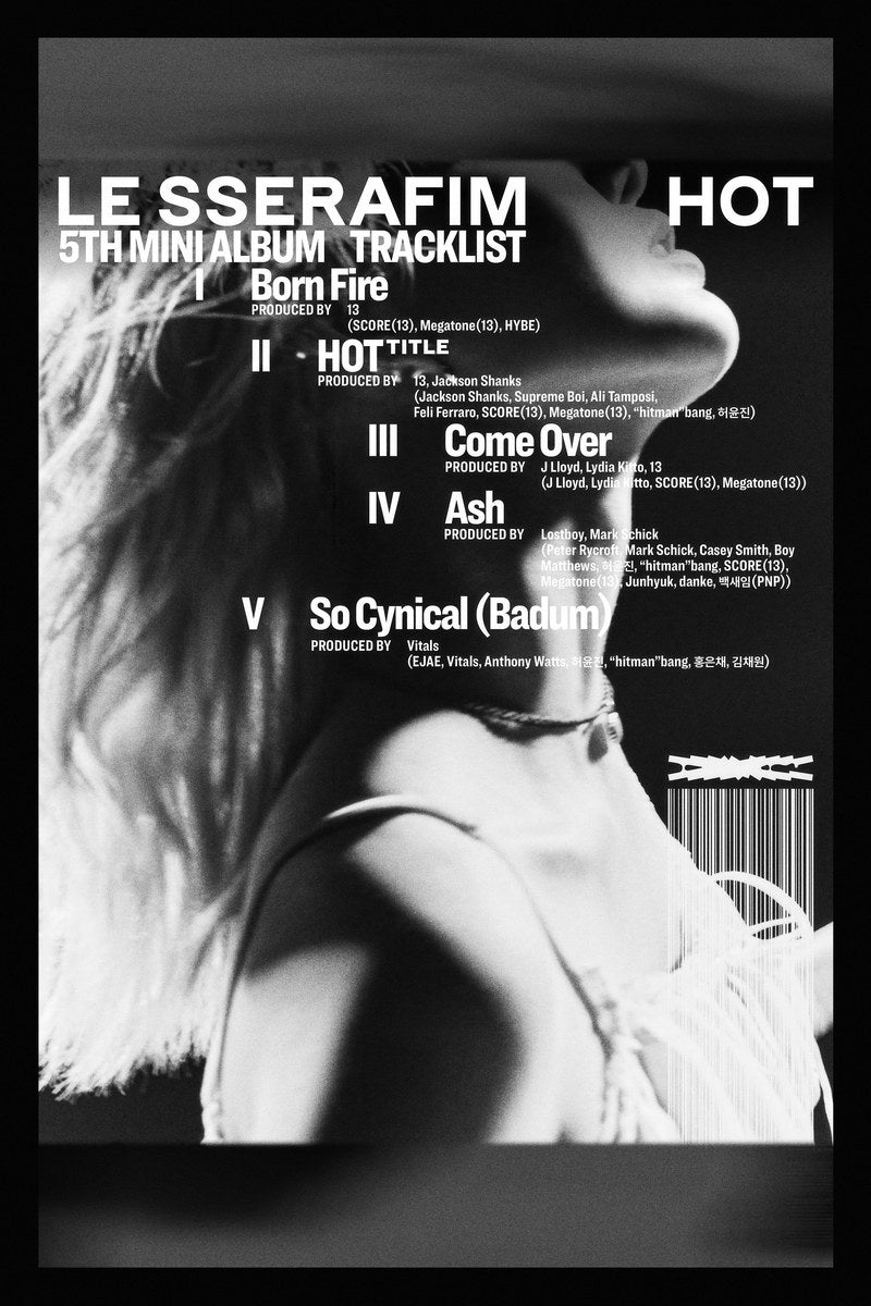 Le Sserafim Hot Album Poster Track List Artwork Print K-Pop Home Decor For Living Room Aesthetic Kpop Female Girl Group - xonomax