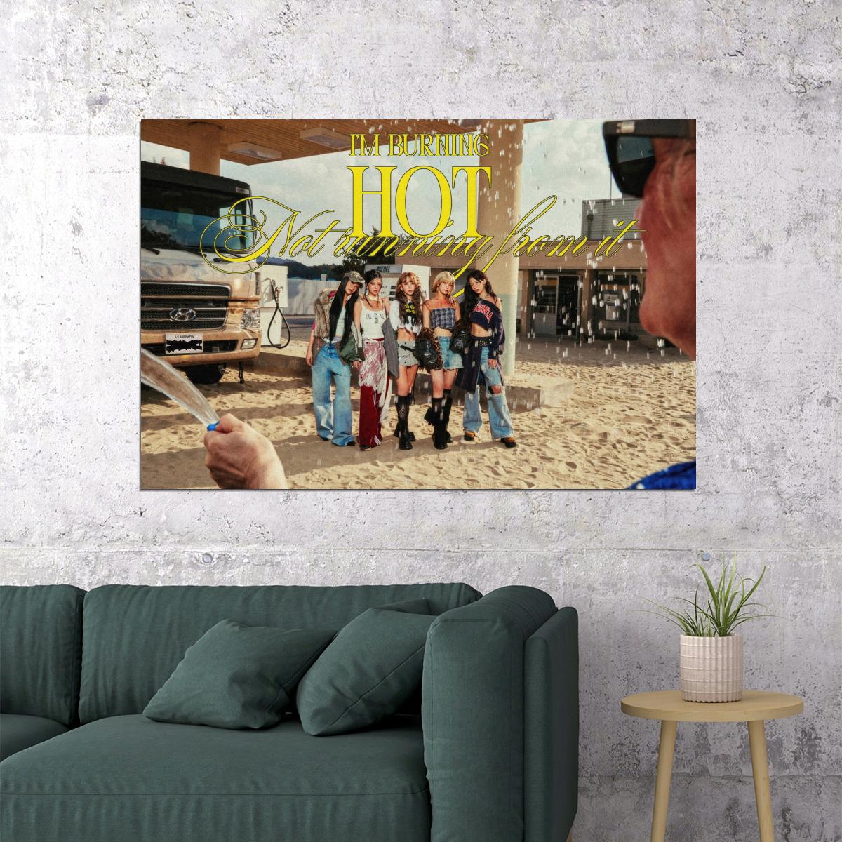 Le Sserafim Poster Hot Album Tanned Guaiac Concept Photo Print K-Pop Home Decor For Living Room Aesthetic Kpop Female Girl Group