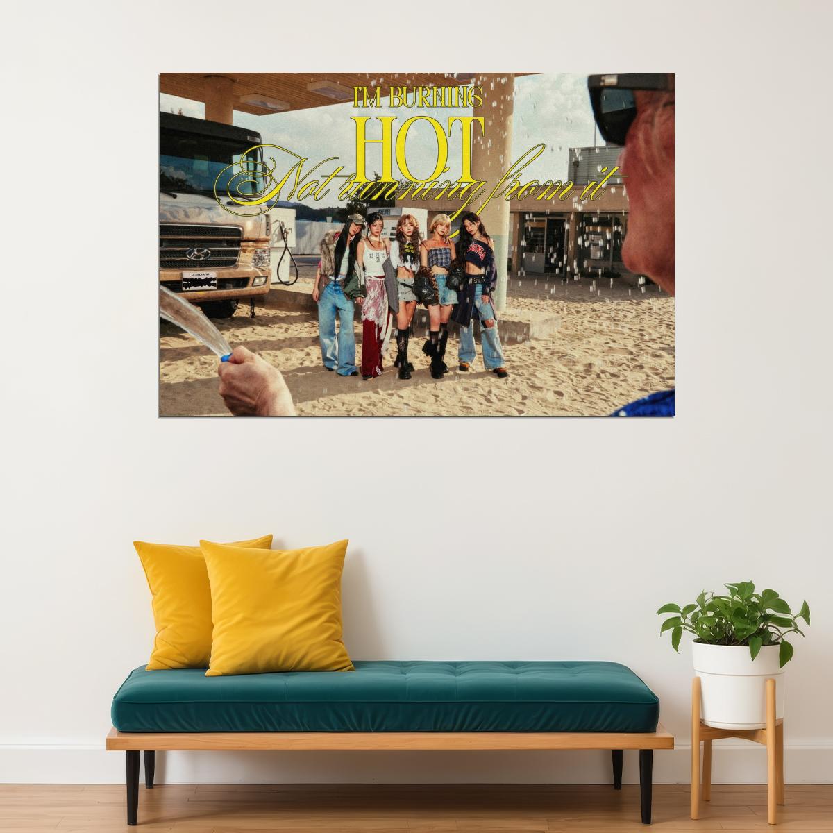 Le Sserafim Poster Hot Album Tanned Guaiac Concept Photo Print K-Pop Home Decor For Living Room Aesthetic Kpop Female Girl Group