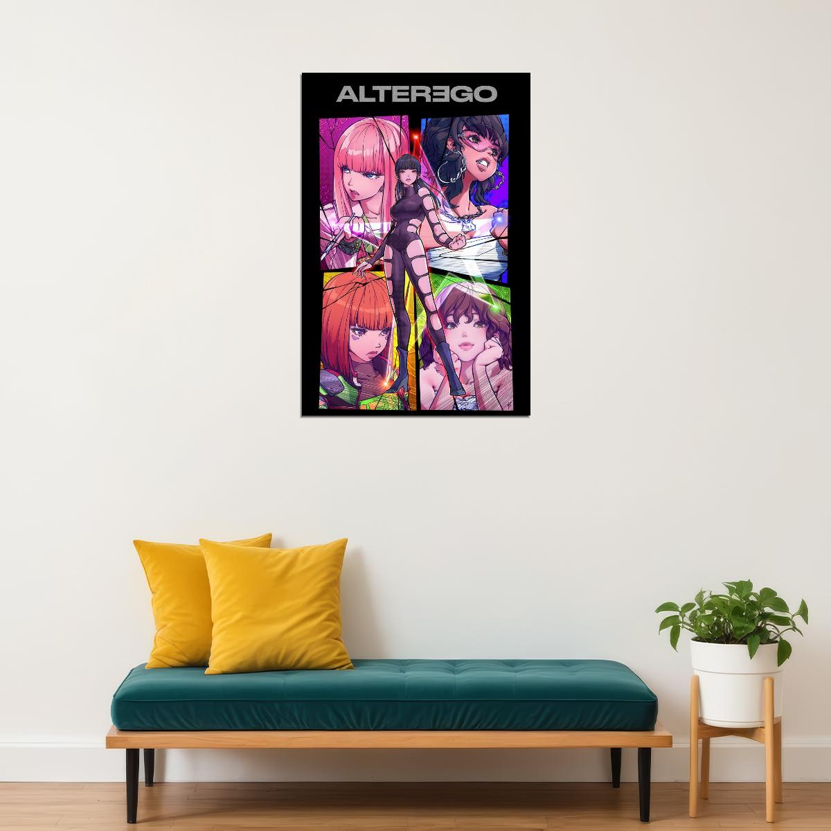 Blackpink Lisa Alter Ego Album Comics Poster Print K-Pop Home Decor For Living Room Aesthetic Kpop Female Girl Group