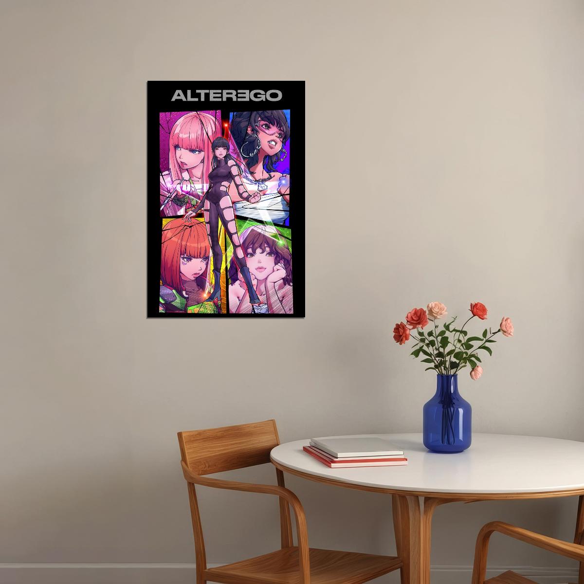Blackpink Lisa Alter Ego Album Comics Poster Print K-Pop Home Decor For Living Room Aesthetic Kpop Female Girl Group