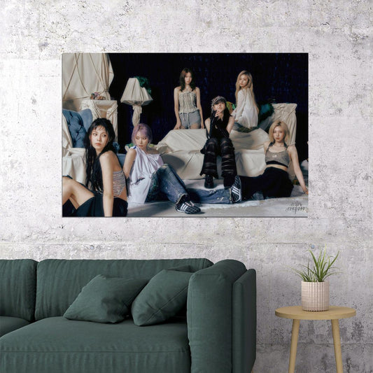 Nmixx Poster Fe3o4 Forward Ep Concept Group Photo Print K-Pop Home Decor For Living Room Aesthetic Kpop Female Girl Group - xonomax
