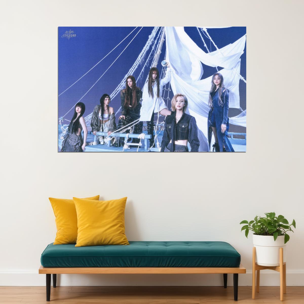 Nmixx Poster Fe3o4 Forward Ep Concept Group Photo Print K-Pop Home Decor For Living Room Aesthetic Kpop Female Girl Group