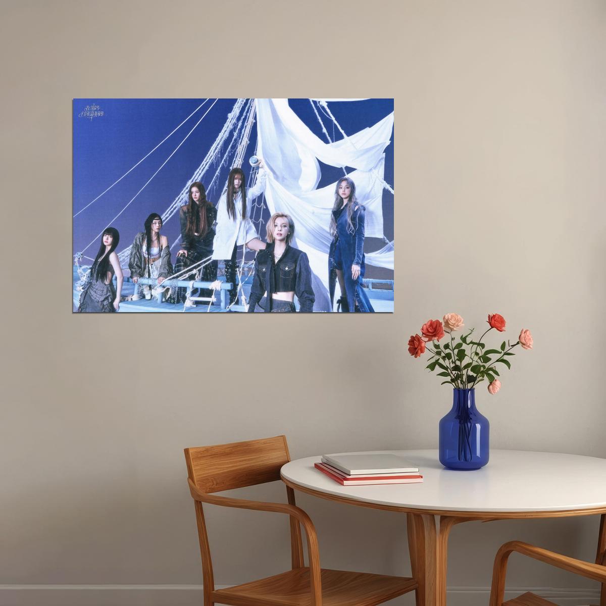 Nmixx Poster Fe3o4 Forward Ep Concept Group Photo Print K-Pop Home Decor For Living Room Aesthetic Kpop Female Girl Group