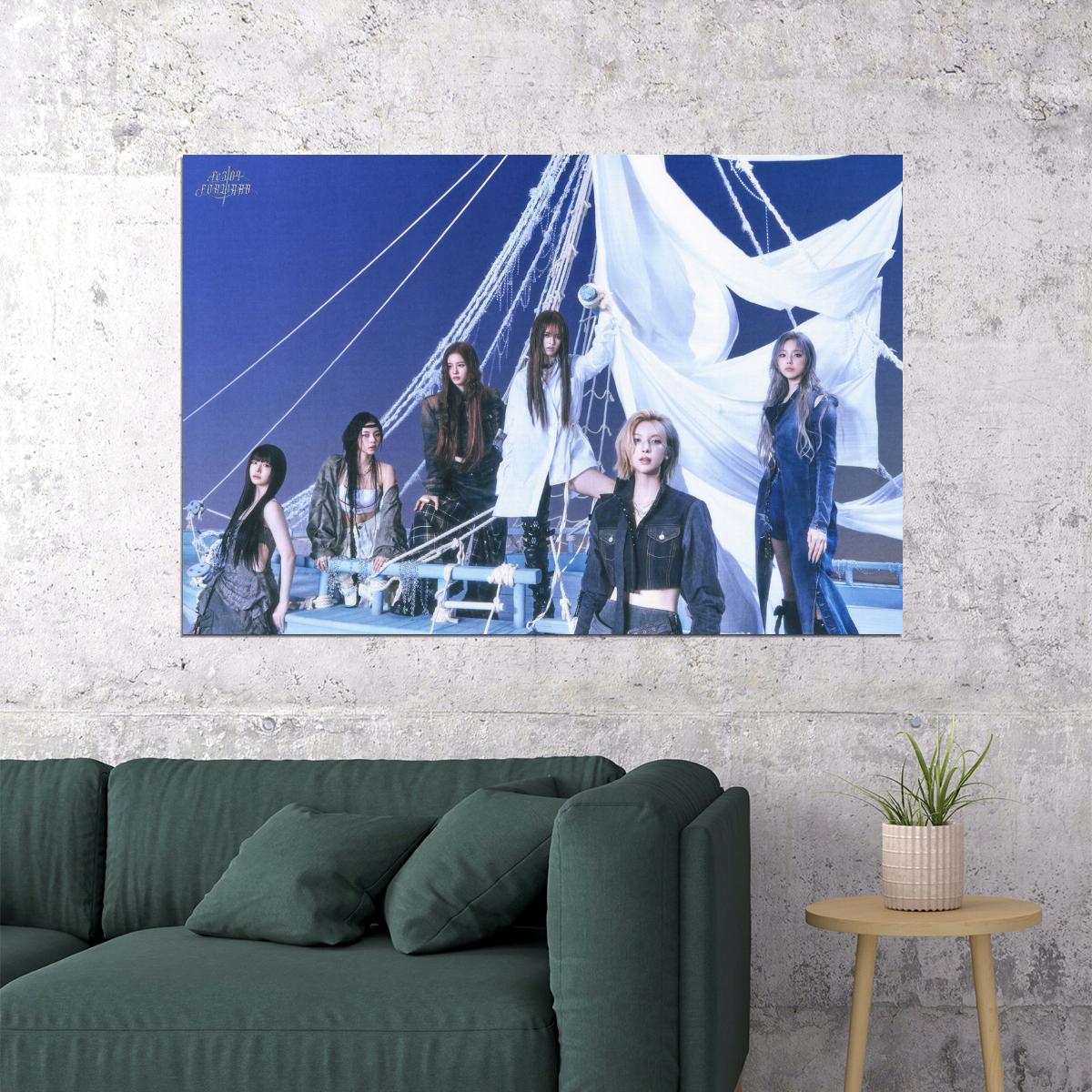 Nmixx Poster Fe3o4 Forward Ep Concept Group Photo Print K-Pop Home Decor For Living Room Aesthetic Kpop Female Girl Group