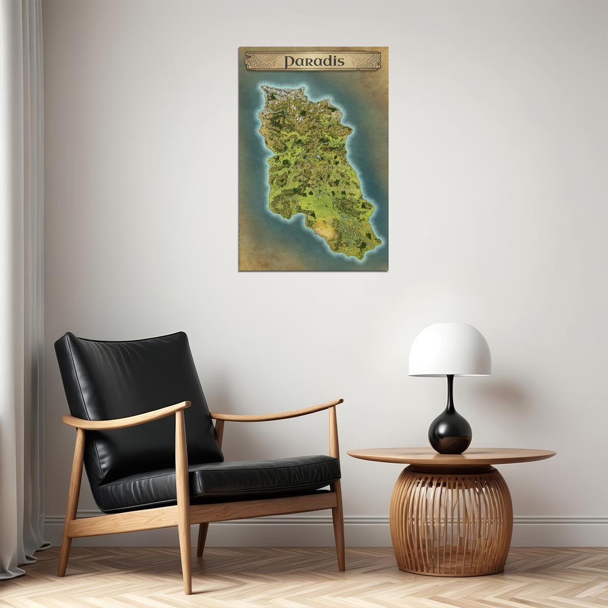 Attack on Titan Anime Poster Paradis Island Map Print Japanese Manga Wall Art Otaku Room Decor