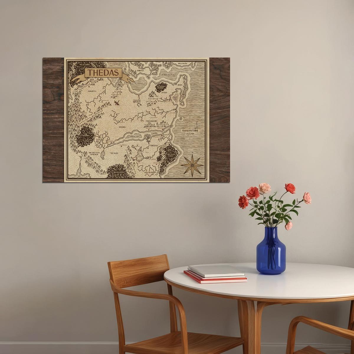Dragon Age Map Poster Thedas World Region Print Fantasy Landscape Wall Art Gamer Room Decor