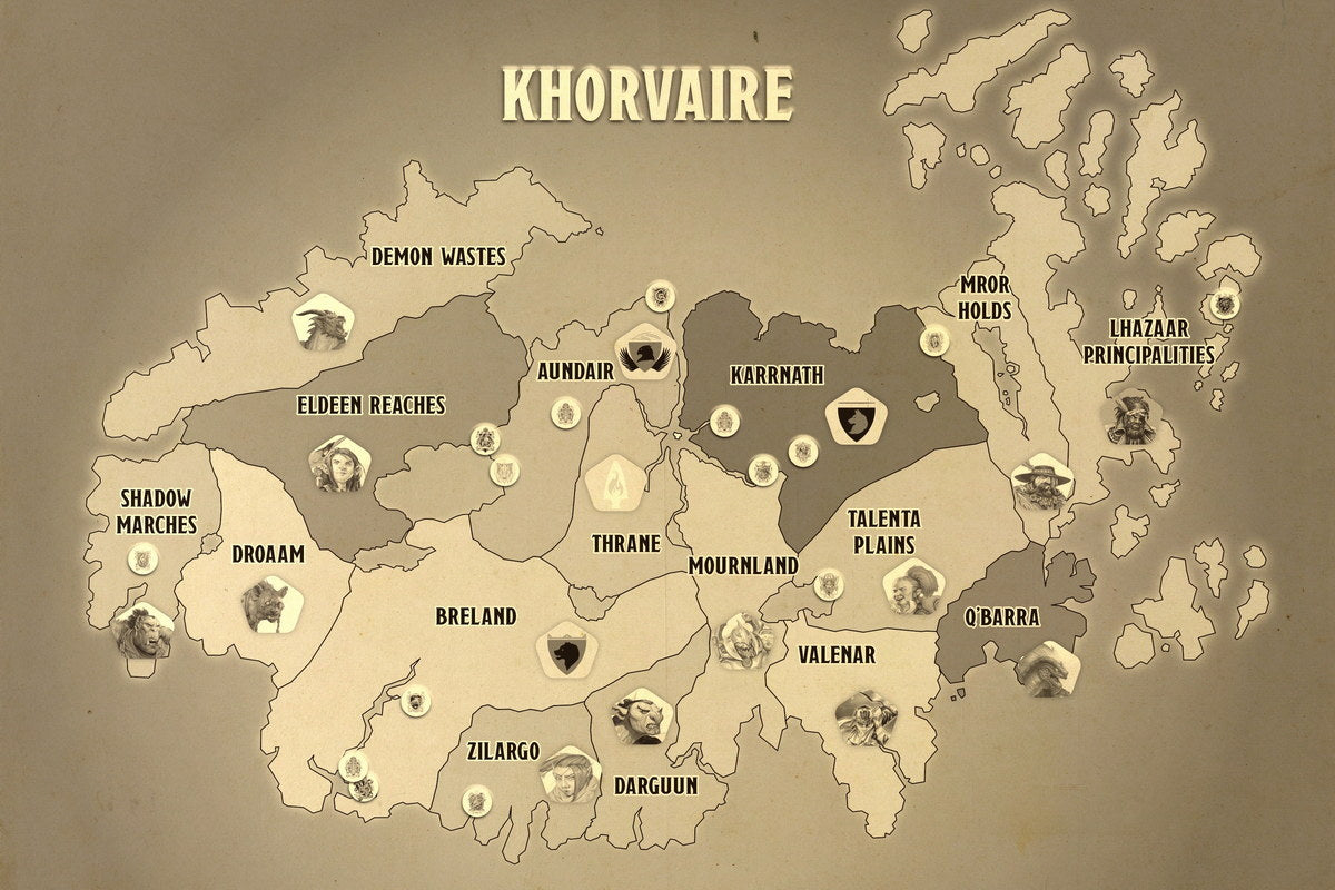 Dungeons and Dragons TTRPG Poster Khorvaire Map Simple Print Fantasy RPG Wall Art Board Game Decor