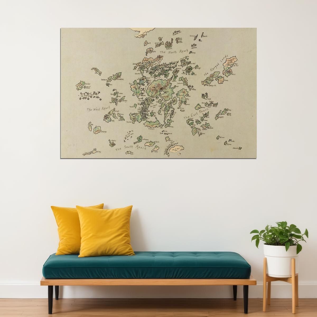 Earthsea Archipelago Map Poster Book Print Fantasy World Wall Art Ursula K Le Guin Inspired Decor - xonomax