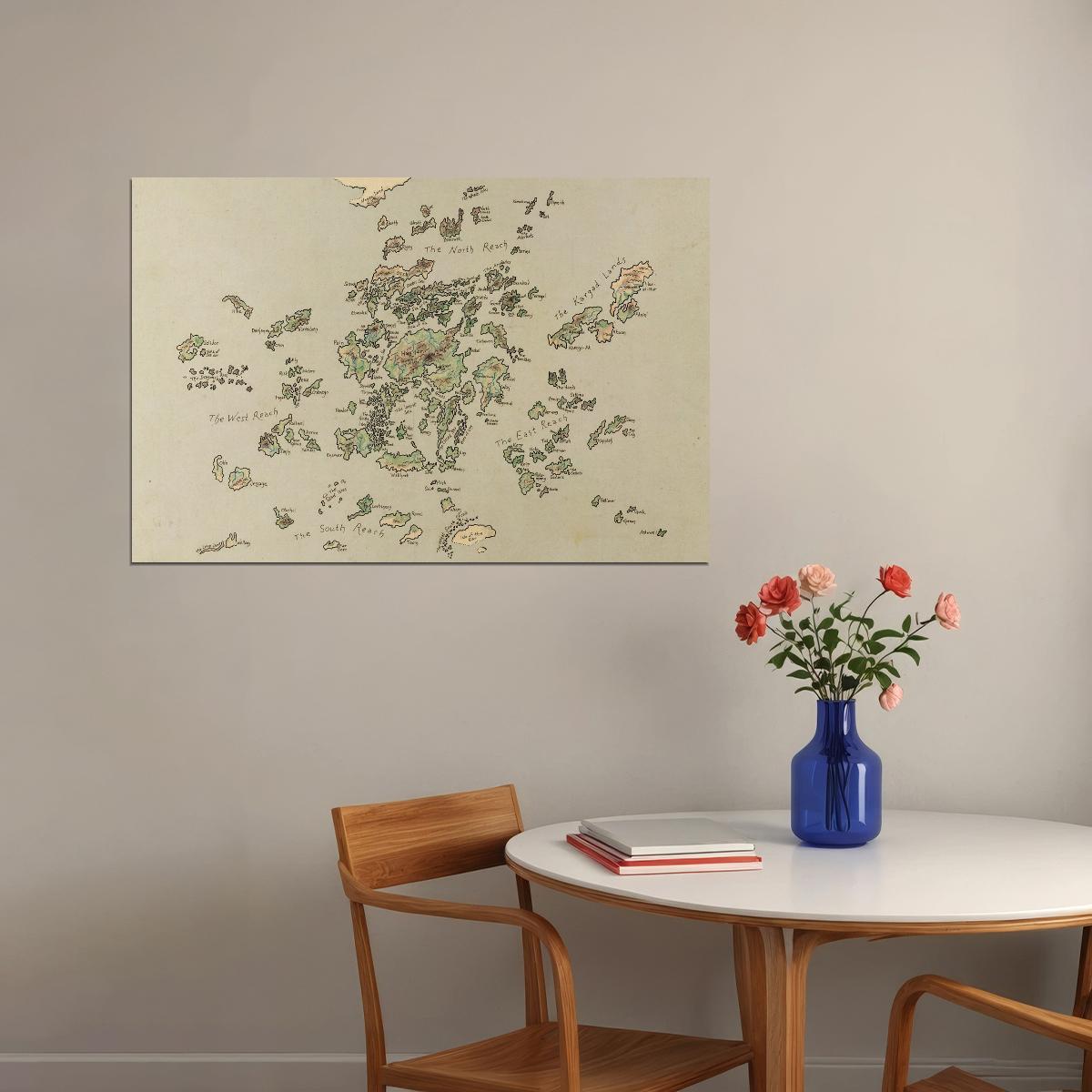 Earthsea Archipelago Map Poster Book Print Fantasy World Wall Art Ursula K Le Guin Inspired Decor - xonomax