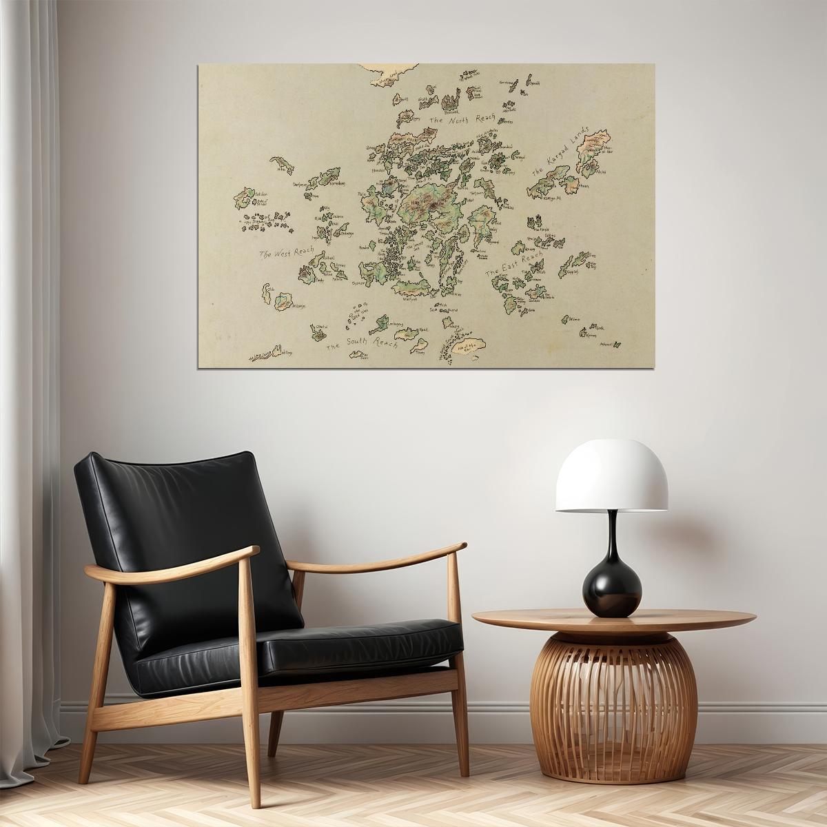 Earthsea Archipelago Map Poster Book Print Fantasy World Wall Art Ursula K Le Guin Inspired Decor - xonomax