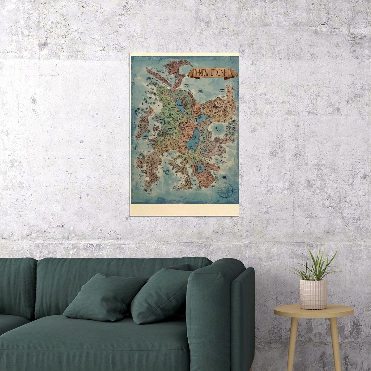 EVE Online Video Game Poster New Eden Map Print Sci-Fi Galaxy Wall Art MMO Space Gamer Decor