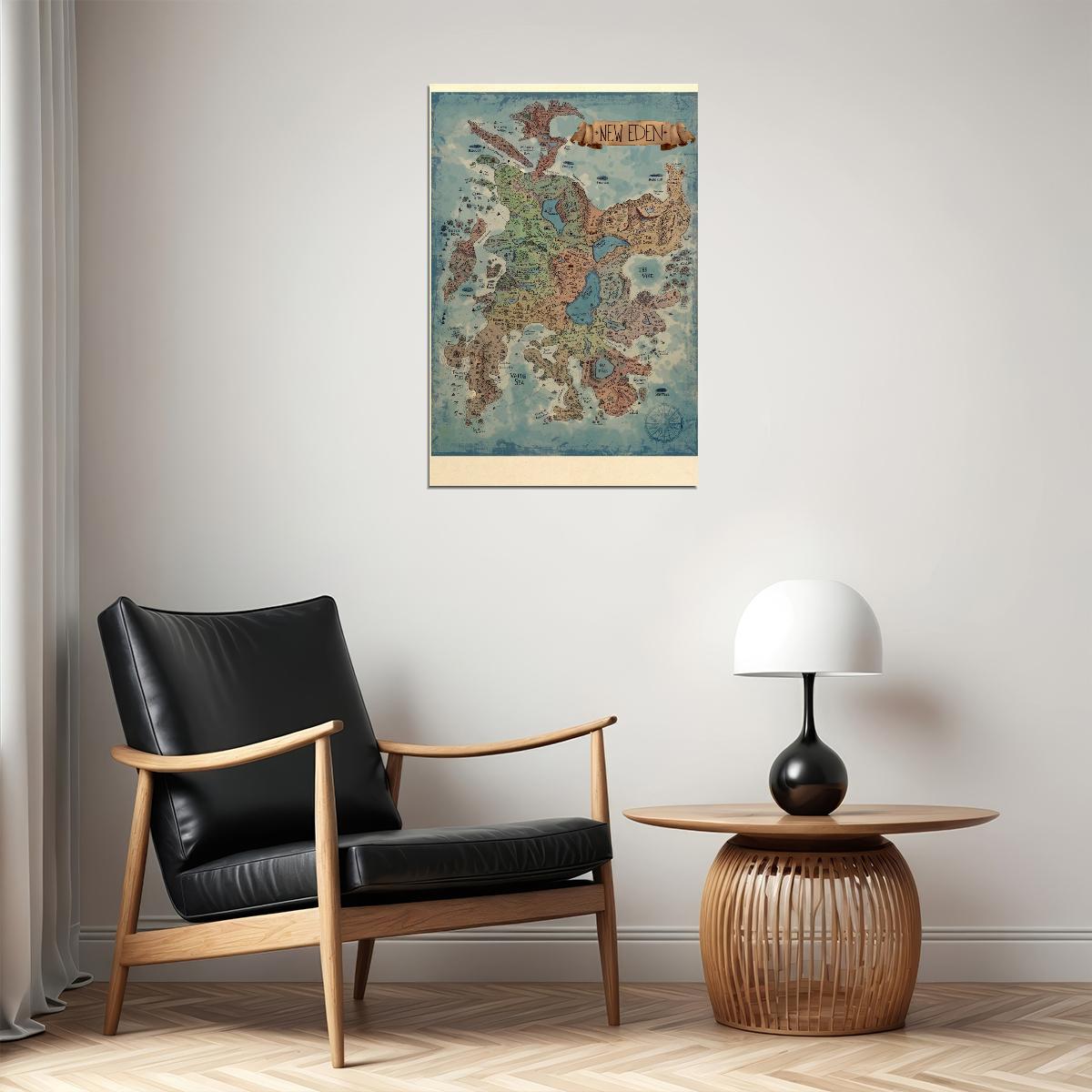 EVE Online Video Game Poster New Eden Map Print Sci-Fi Galaxy Wall Art MMO Space Gamer Decor