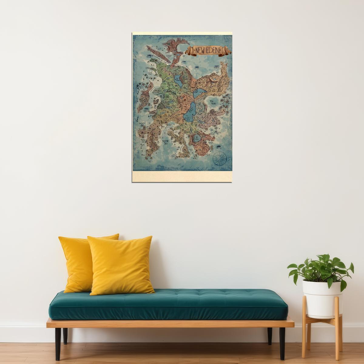 EVE Online Video Game Poster New Eden Map Print Sci-Fi Galaxy Wall Art MMO Space Gamer Decor